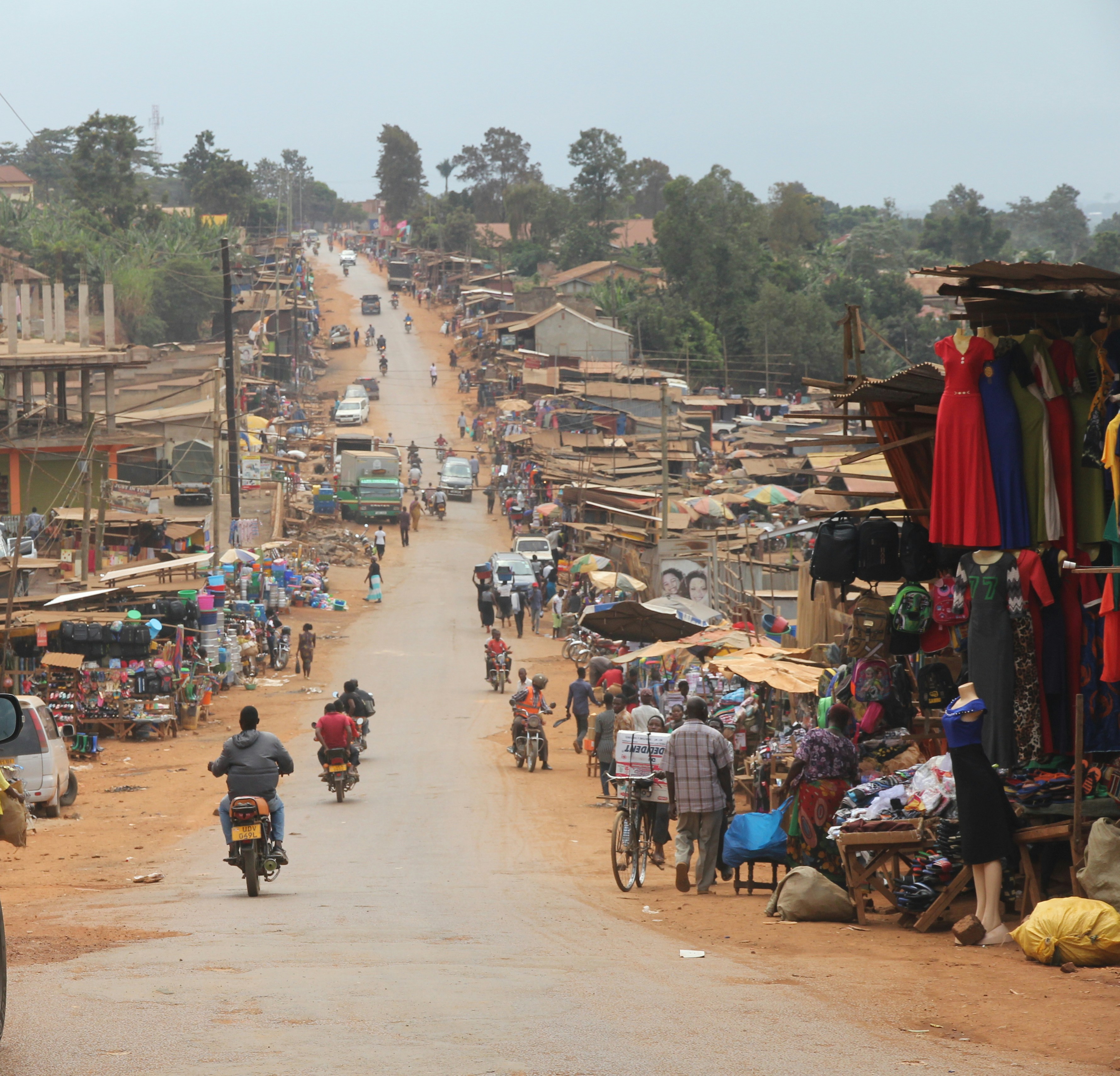Kampala market street scene and urban sightseeing